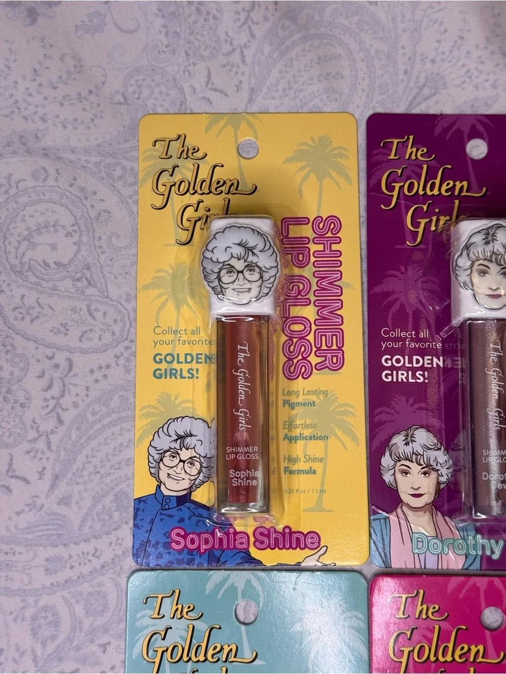 The Golden Girls Lip Gloss Set - Sophia, Dorothy, Rose & Blanche